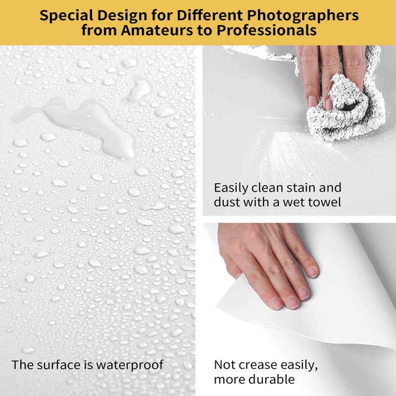 Meking 47.25X78.74 Inch PVC Backdrop Matte&Smooth PVC Background White Background Backdrop Paper for Product Video Photography Photo Studio - Image 3